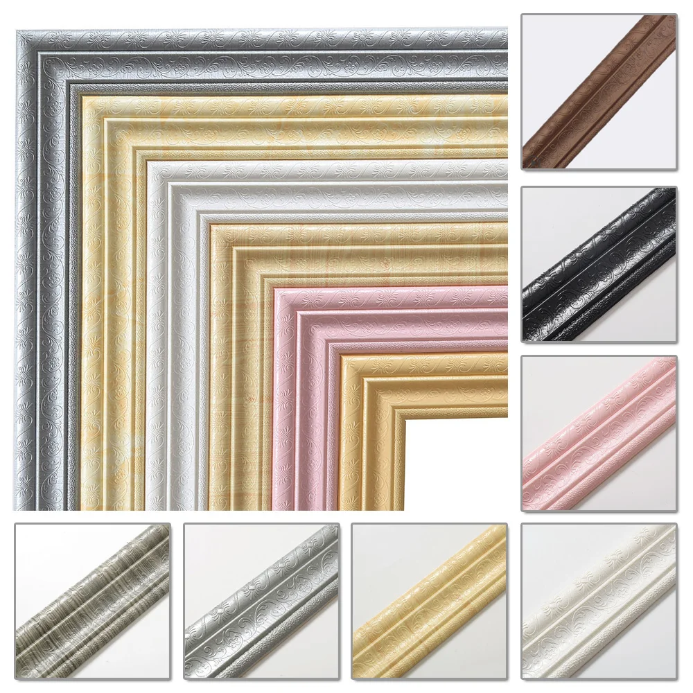 230cmX8cm Self Adhesive 3D Wall Sticker Waist Line Skirting Line Three-Dimensional Foam Edge Border Waterproof Wall Border Decor