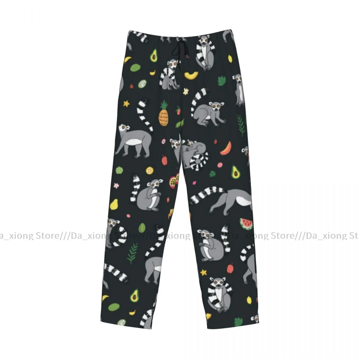 Pijamas con estampado de frutas y Lemurs para hombre, pantalones de salón, ropa de dormir