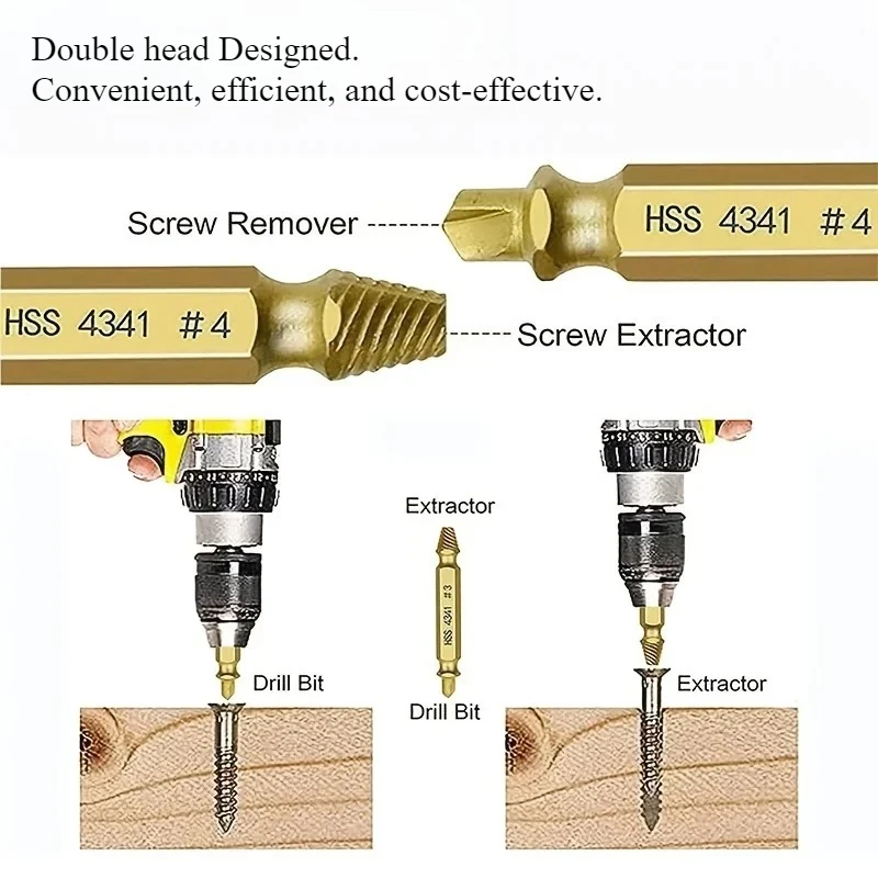 Набор экстракторов поврежденных винтов из быстрорежущей стали, зачищенный сломанный съемник из быстрорежущей стали, небольшой комплект для быстрого взлета, электроинструменты