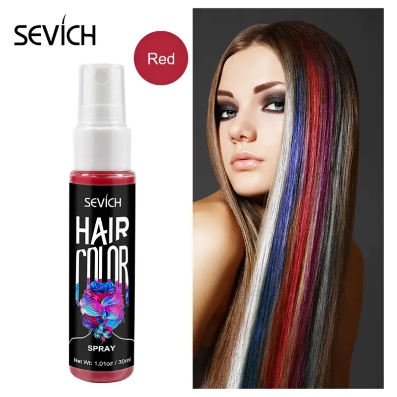 Sevich 30ml Temporary Hair Dye Spray DIY Hair Color Liquid Washable 5 colors One Time Hair Color Spray Instant color