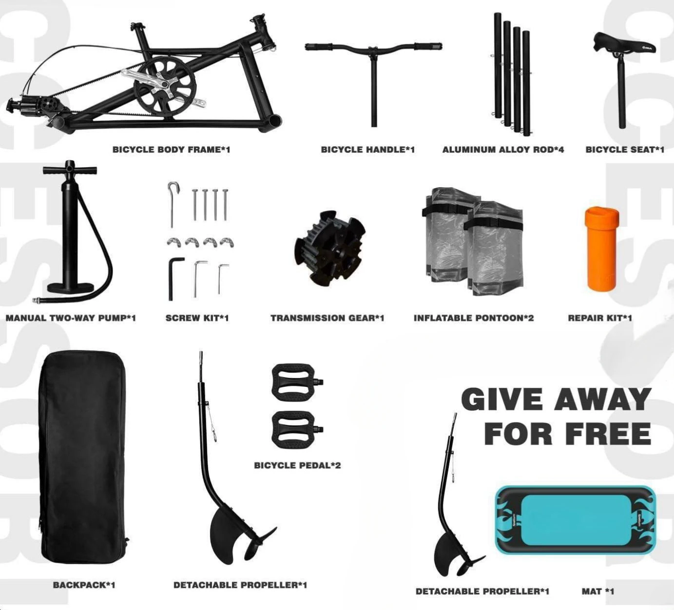 Good Quality Inflatable Pedal Water Bicycle Water Bike Pedalo Boat Inflatable Water Bike