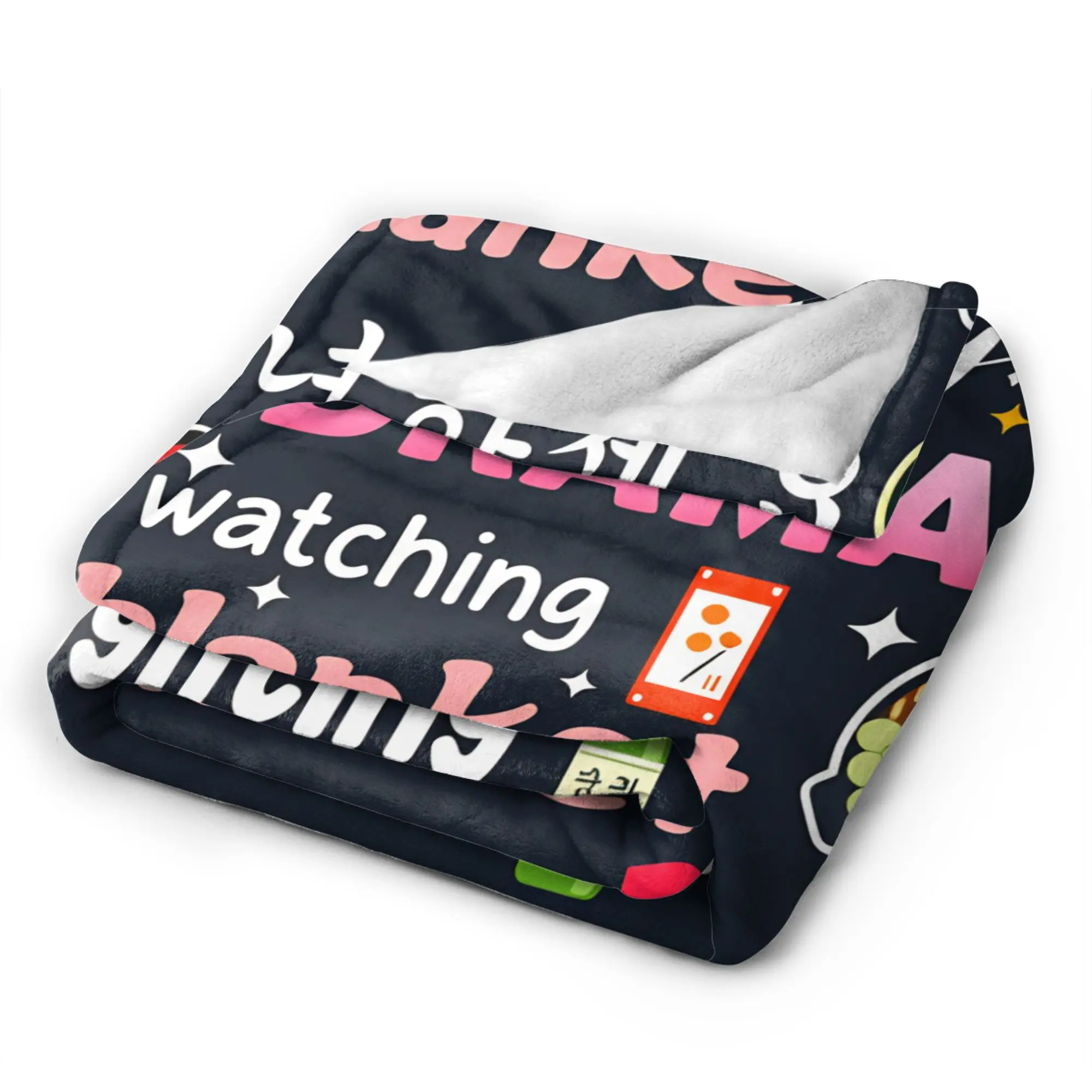 K-Drama K Pop Korean Flannel Blanket Autumn  Warm Soft Throw Blanket for Girls Boys Couch Chair Print Bedspread Sofa Bed Cover