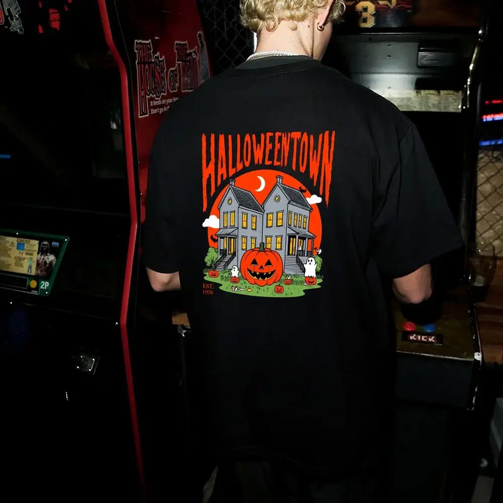 

loween T-irt for Men And Women Waed Clothes Pumpkin Universi Cleanfit Sle A-Line Sve Ladies T-irt