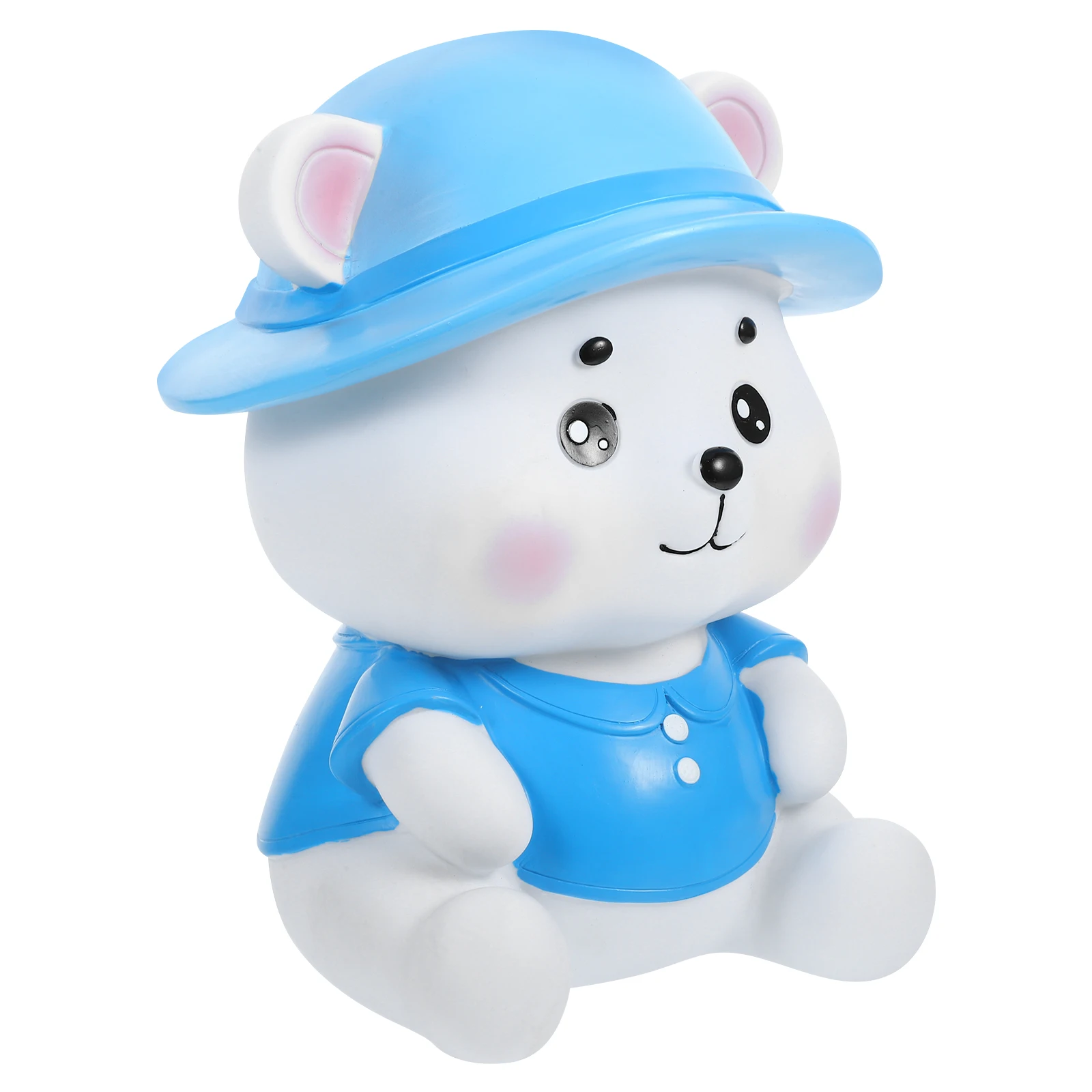

Bear Shape 1583 Blue Clothing PVC Vinyl Coin Bank Kids Saving Jar Decor Birthday Gift Home Bear Shaped Piggy Bank Model