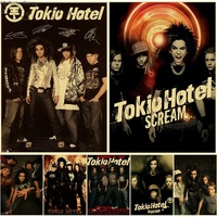 Tokio Hotel Poster German Rock Band Posters Retro Prints Nostalgic Art Wall Painting Vintage Room Home Decor Aesthetic Picture
