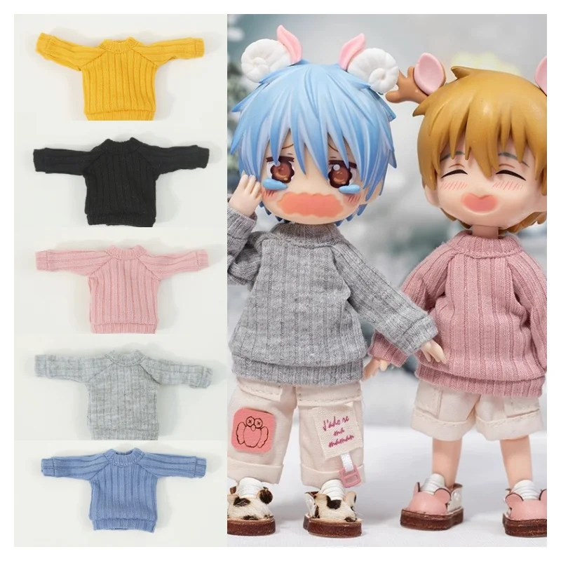 

OB11 doll clothes accessories candy colored sweater handmade sweater Molly doll clothes 1/12 split BJD GSC 15cm doll sweater