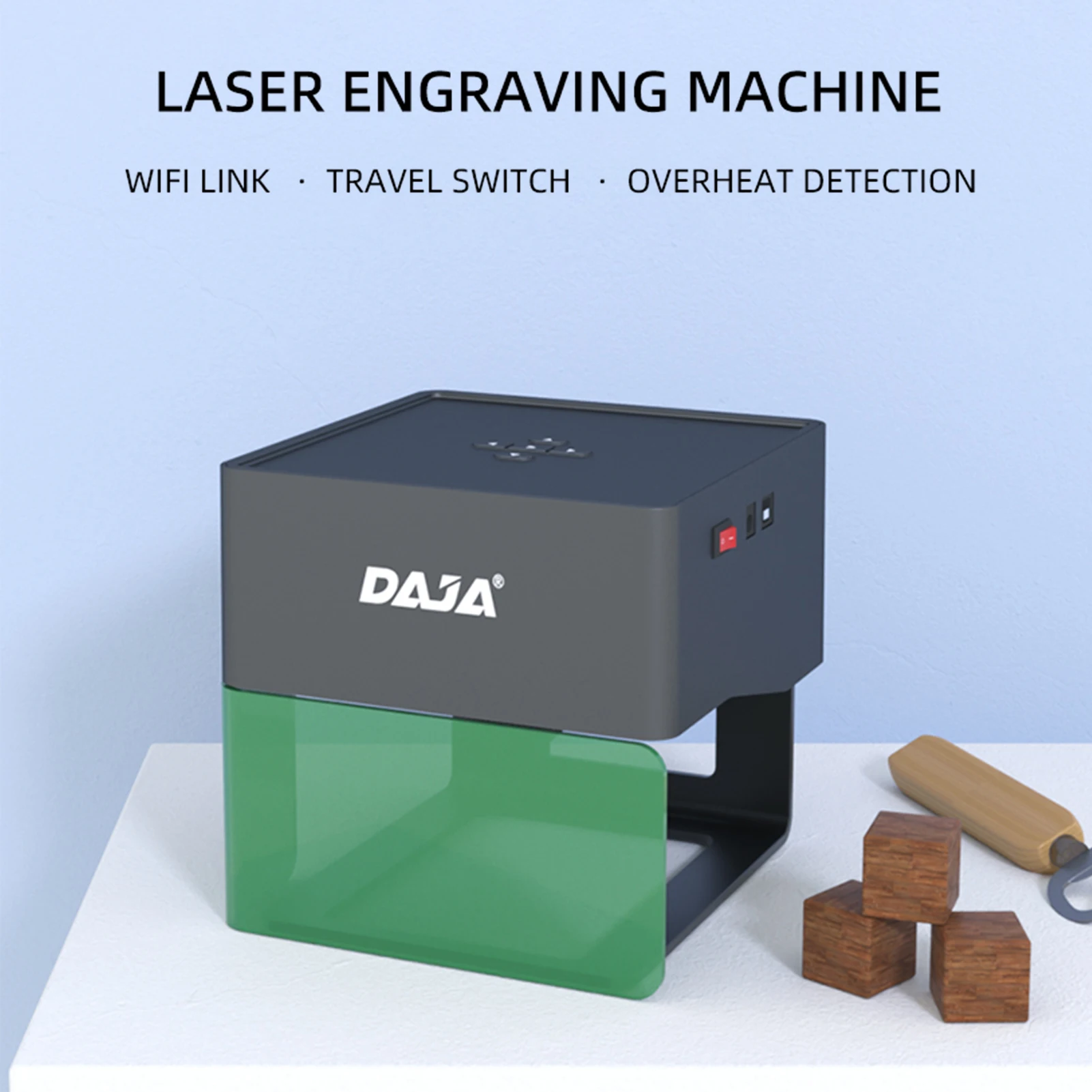 Laser Engraver 80x80mm Engraving Area Portable Marking Engraving Machine for Wood Bamboo Leather Plastic Ceramics