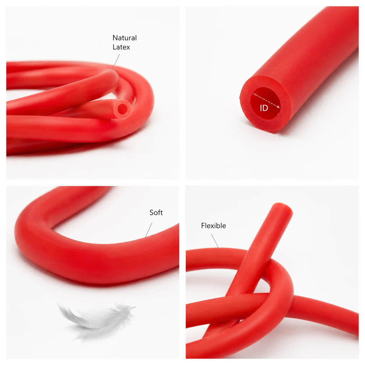 5M/2M Red Latex Rubber Hose ID 1.6-6mm High Rebound/Wear-Resistant/Aging/Fish Tank Guide Hose