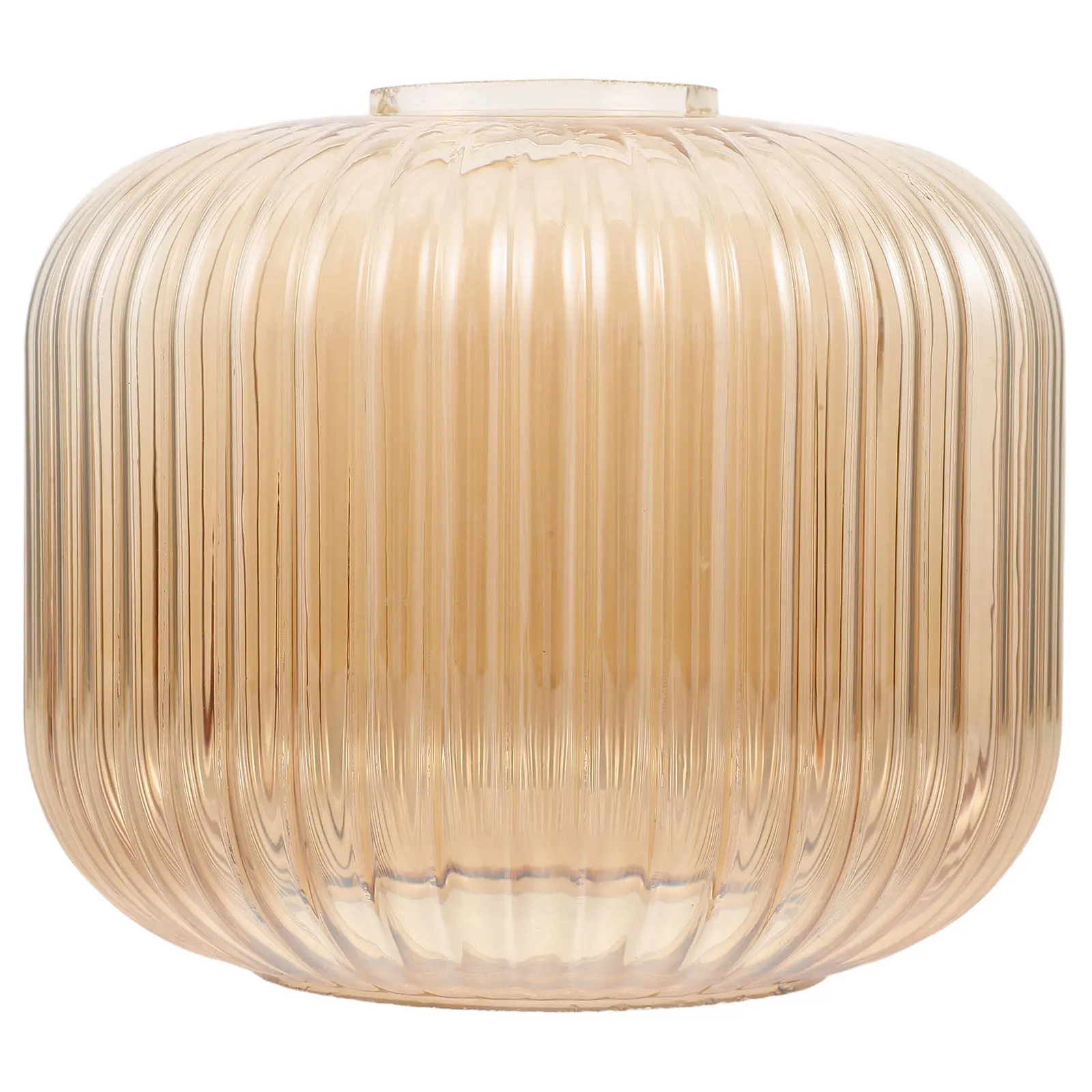 Vintage Glass Lamp Shade – Cylindrical Water Ripple Texture, Amber Finish, E26/E27 Pendant Light Cover
