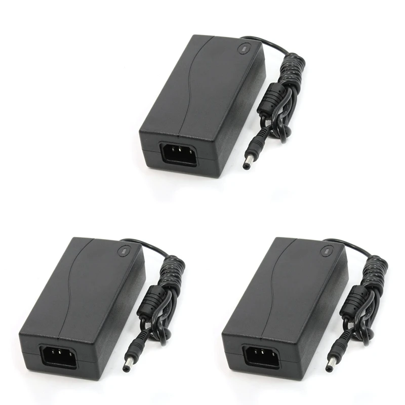 3X Input AC 100-240V 50/60Hz Output DC 12V 4A Power Adapter Black