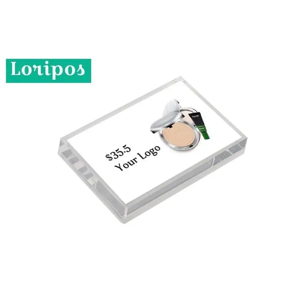 10 Pcs Acrylic Tabletop Menu Display Stand Label Holder Desk Sign Counter Display Stand Acrylic Block Frame Picture Photo Frame
