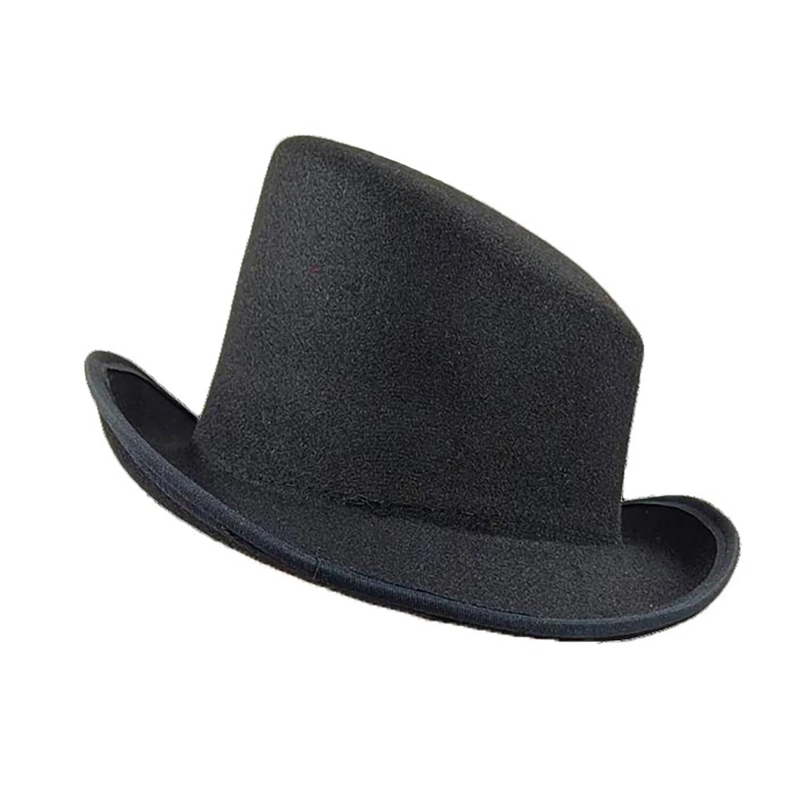 Classic Felt Top Hat Low Profile Fedora Magic Topper Hat Magician Hat Funny Top Hat Steampunk Low Short Top Hat