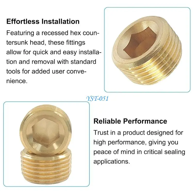 E15A 12Pcs 3/8inch Metal Hexagonal Pipe Plug Coupler Adapter Easy to Install