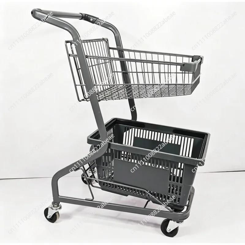 For Supermarket Double Shopping Cart Grab Doll Shop Snack Shop Jewelry Store Stall Convenience Store Ktv Camping Cart