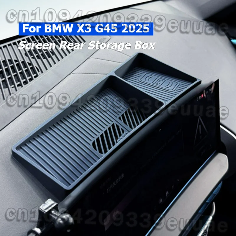For BMW X3 G45 2025 Central Control Behind Screen Storage Box Center Console Car Silicone Rear Navigation Storage Tray Interior