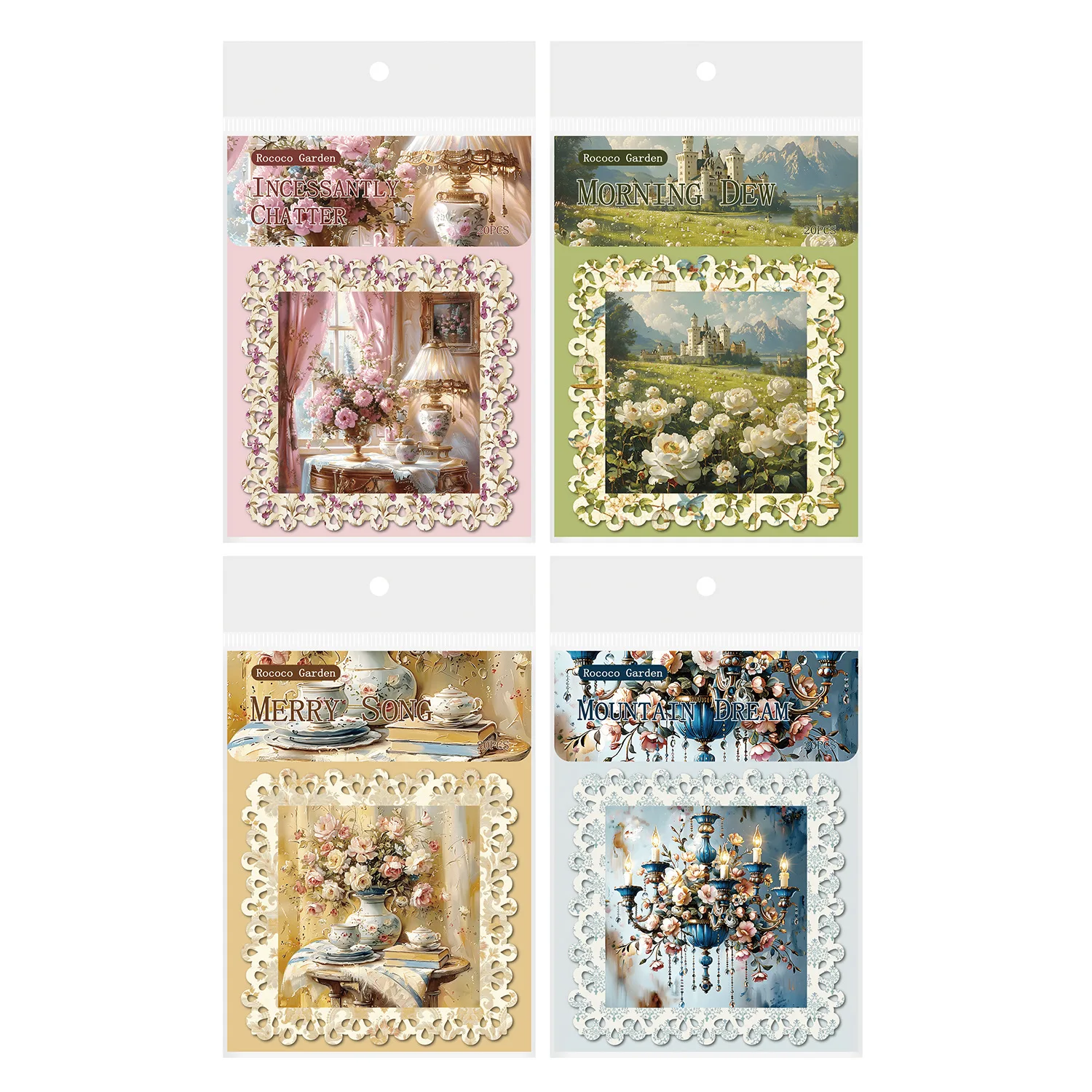 24 sets/partij Memo Pads Materiaal Papier Rococo Tuin Collectie Journal Scrapbooking Kaart Achtergrond Decoratie Papier