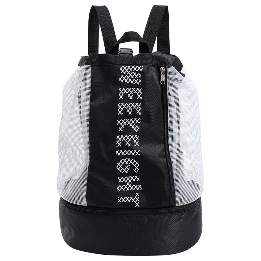 Swimming Backpack Travel Drawstring Beach Rucksack Dry Wet Outdoor Hiking Climbing Cycling Storage Bag Mesh Visible Schoolbag