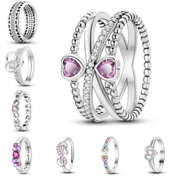 925 Sterling Silver Romantic Love Series Closed Ring For Women Original Valentine's Birthday Gift DIY Wedding Jewelry Accessory
