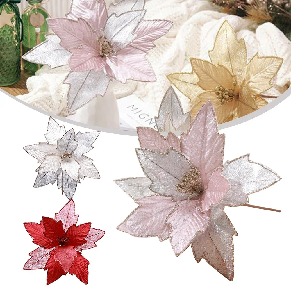 人工のクリスマスの花,クリスマスツリーの装飾,クリスマスの飾り,家の装飾,新年,30cm