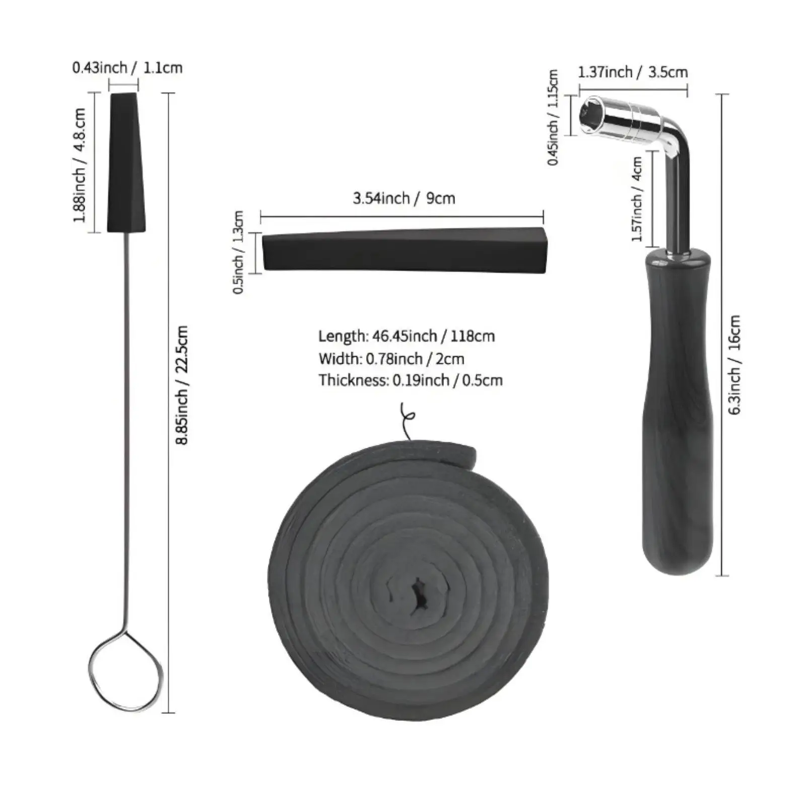 Essential Piano Tuning Tools Set with Metal Wrench Rubber Mutes and Felt Strip for Beginners and Experienced Musicians