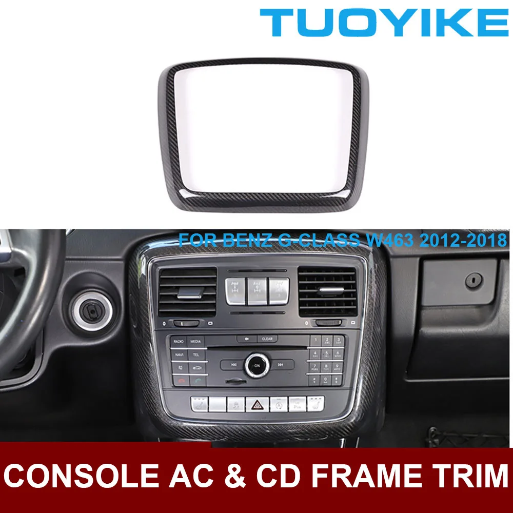 

Car Real Carbon Fiber Console Control AC Vent Grille CD Panel Frame Trim Sticker For Mercedes-Benz W463 G350 G500 G550 G63 G65