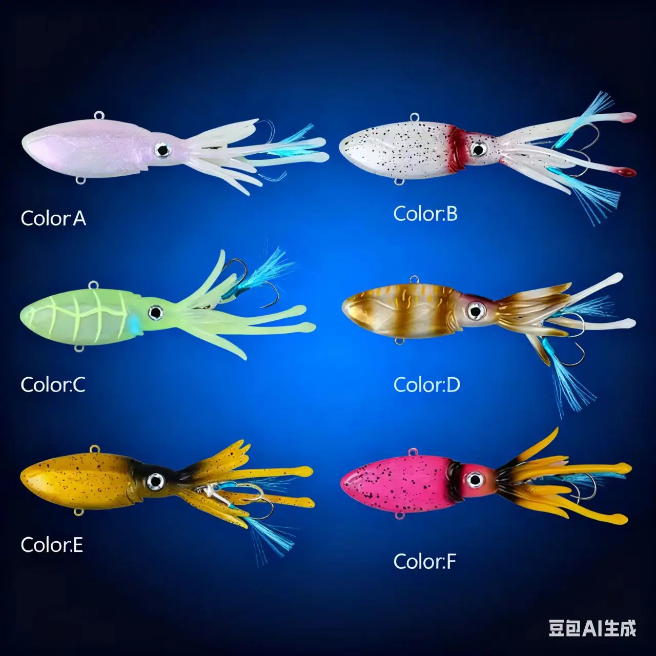 

TPE Luminous UV TPR 170g 200g 250g Octopus Squid Skirt Sea Saltwater With double Assist Hook Jigging Fishing Soft Lures Bait