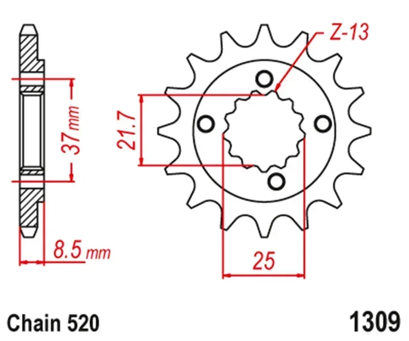 520 Motorcycle Front Sprocket For Honda  XR600 R XR600R 1991-2000 XR650L XR650 L 1993-2024