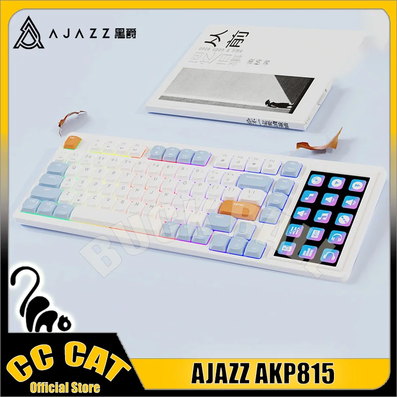 

Ajazz AKP815 Mechanical Keyboard 81Keys With 4.95Inch LCD Screen Wired Keyboard Office Keyboard RGB Backlit For Win/Mac/iOS Gift