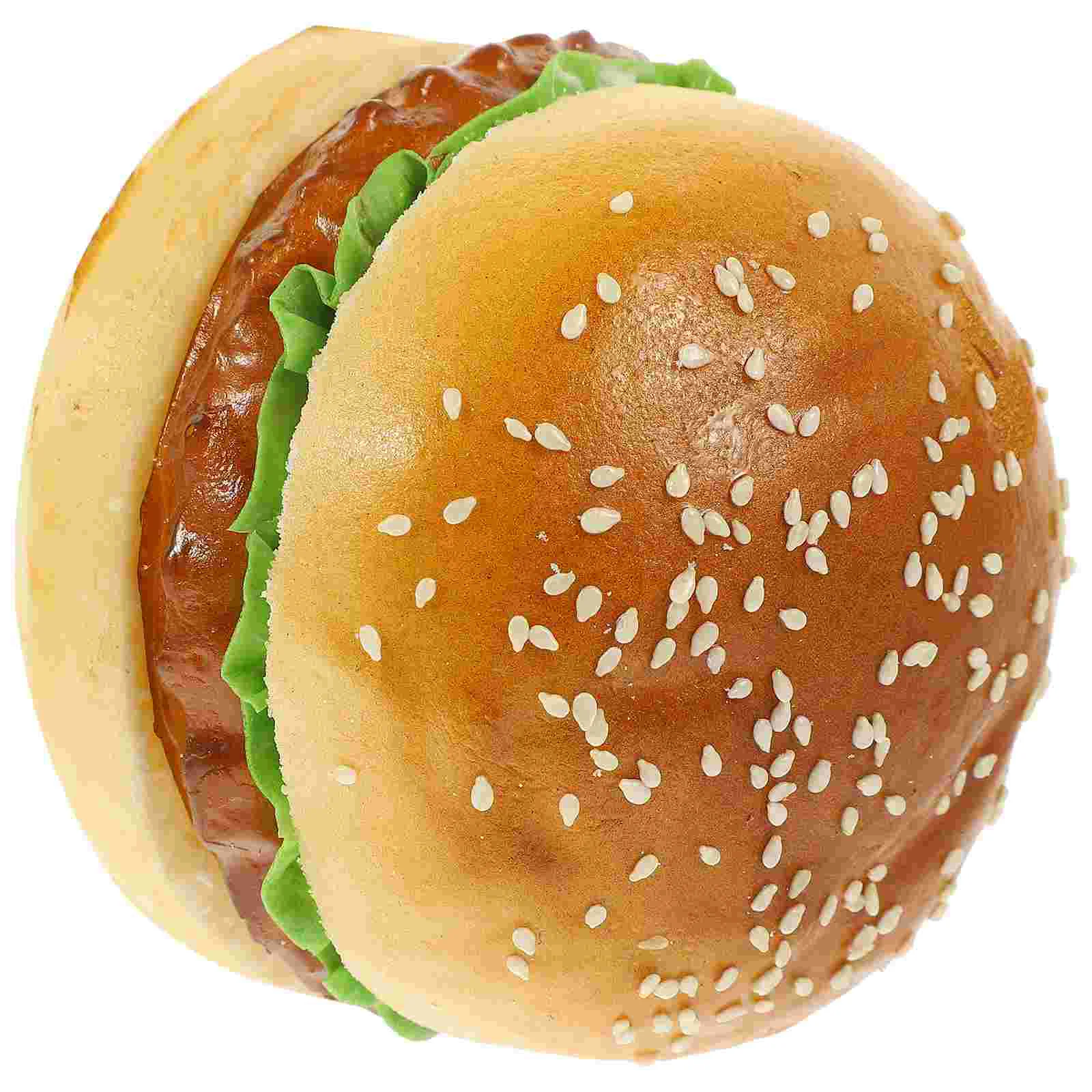 Simulated Hamburger Model Fake Prop Desktop Ornament Dessert Pu Burgers Food Decor Artificial