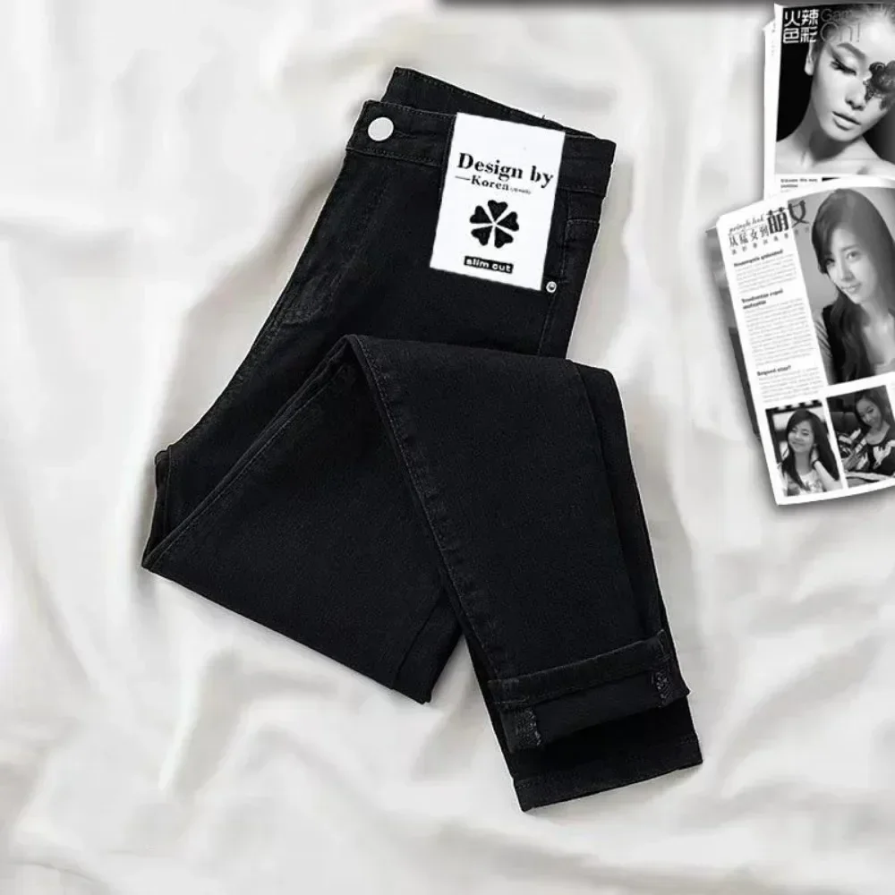 2025年 ハイウエストジーンズ レディース 春秋新作 タイトフィット 伸縮性抜群 オールマッチ デニムペンシルパンツ y2k ストリートウェア トラウザーズ ジーンズ