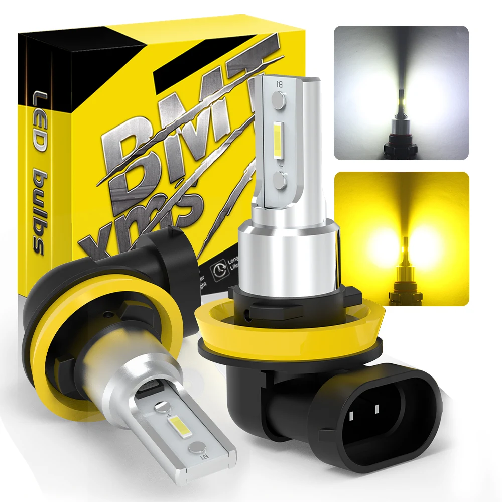 

BMTxms 2Pcs H8 H11 Led 3000K 6500K PSX24W H10 H16 5202 H27 880 881 LED Car Fog Lights Bulb 9005 HB3 9006 HB4 DRL Driving Lamp