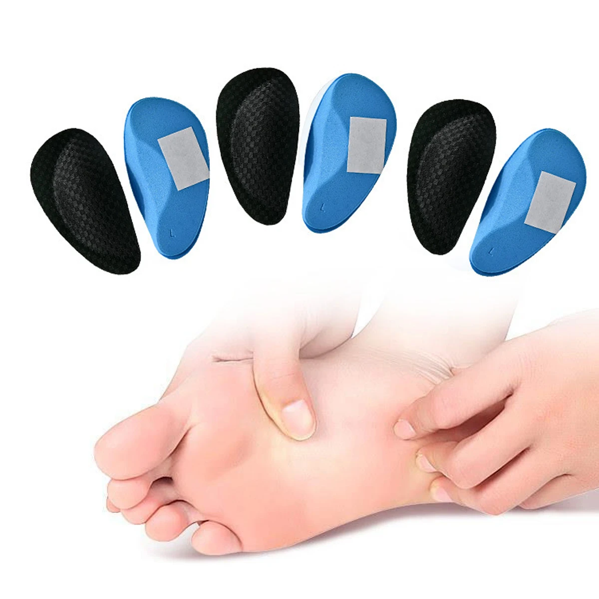 (2 Stück) orthopädische Einlegesohlen zur Unterstützung des Fußgewölbes | Unisex-Korrektur-Stützpolster für Plattfüße | Halborthopädische Einlegesohlen zur Unterstützung des Fußgewölbes – Detail 2