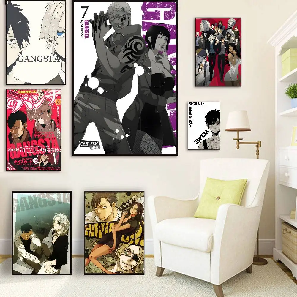 G-GANGSTA Anime Japan Poster Self-adhesive Art Waterproof Paper Sticker Coffee House Bar Room Wall Decor