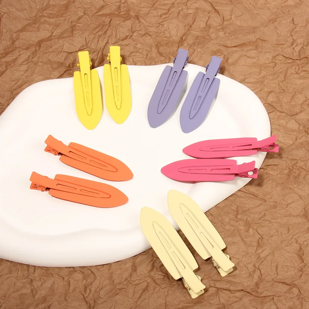 2 pezzi colorati senza piega fermagli per capelli senza cuciture per le donne frangia laterale forcina Fix frangia Barrette strumento per il trucco