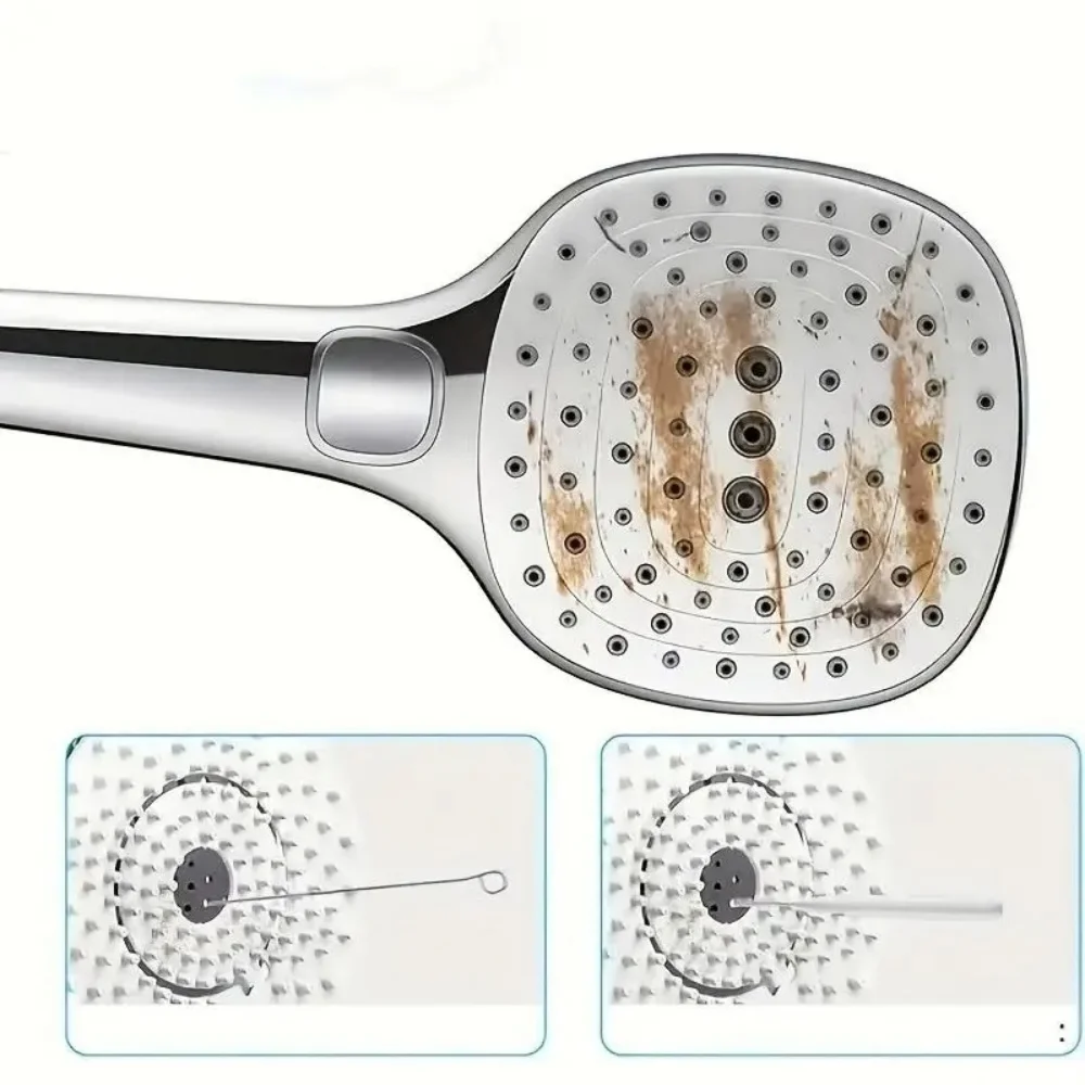 Anti-clogging Showerhead Cleaning Needle Set Stainless Steel Shower Head Cleaner Multi-purpose Cleaning Tool Bathroom Cleaner