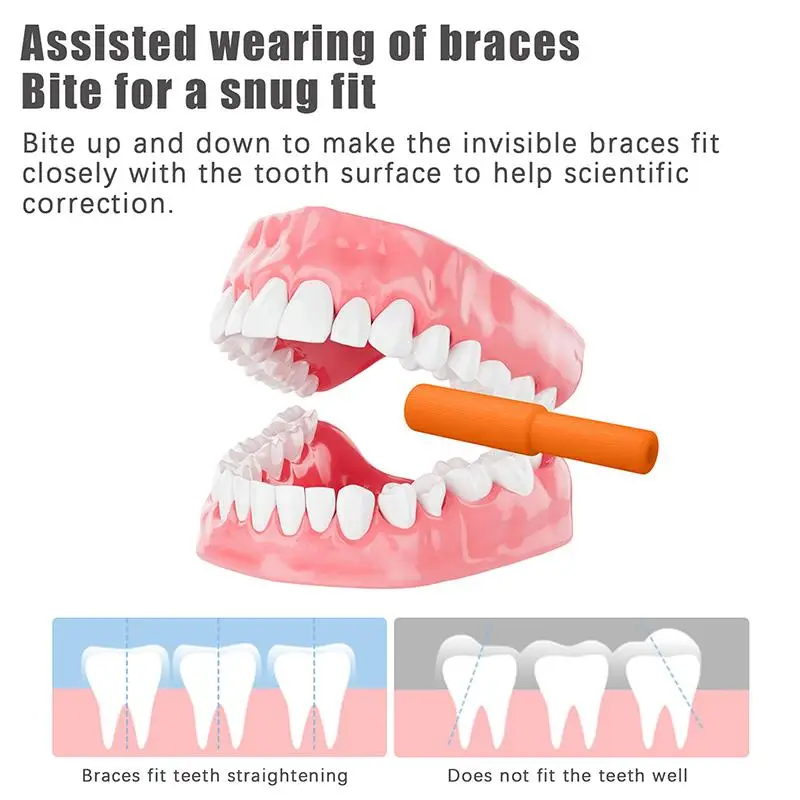 .Hot Sale-12Pcs Dental Chewies Aligner Fruit Flavor Soft Silicone Tray Seater Bite Chewies Face Correction Dental Care Tool