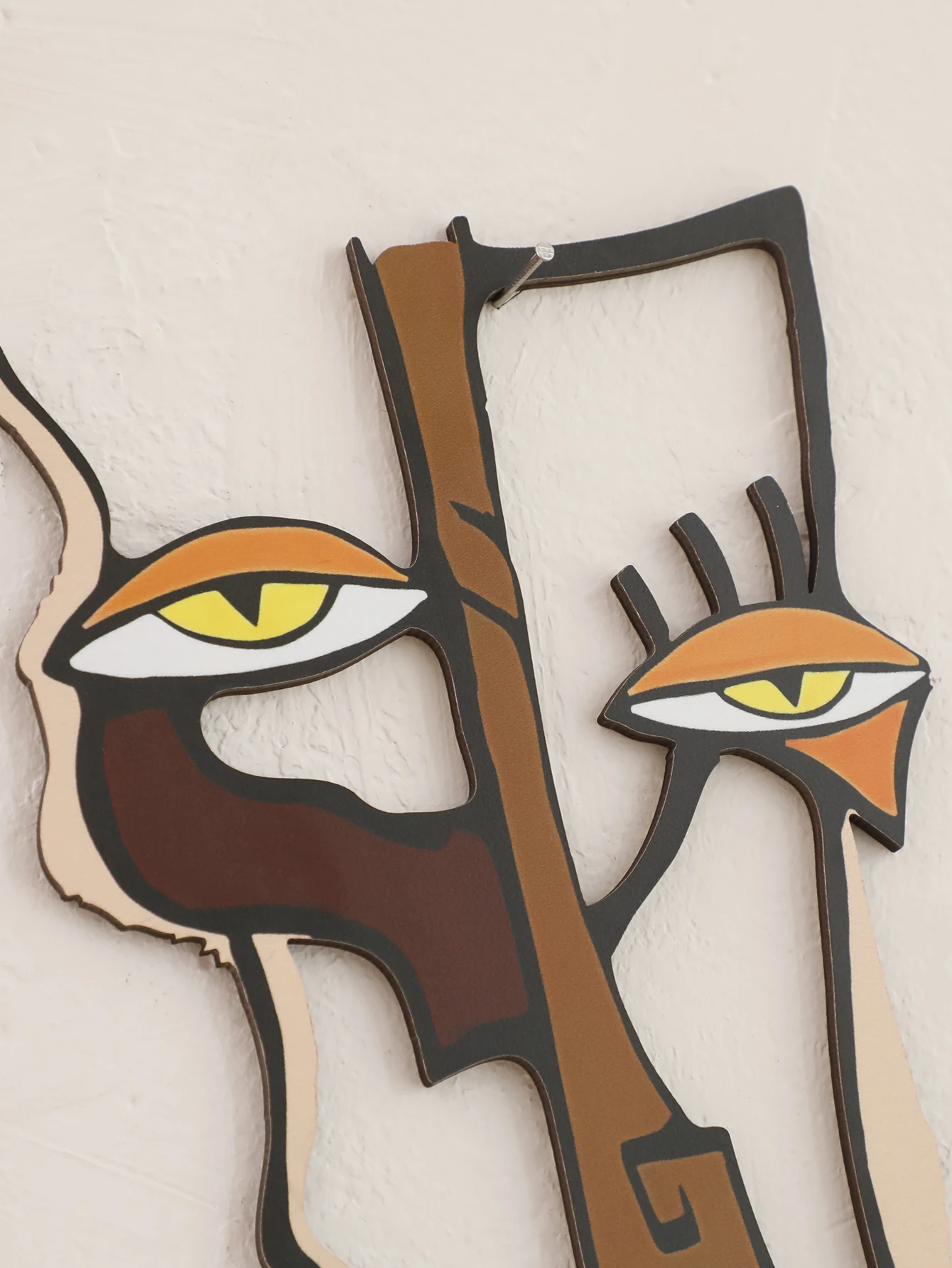 Abstract Face Wooden Wall Decor Art Wall Hanging Home Office Decorative Hanging for Living Room Bedroom and Hallway Crafts Gift