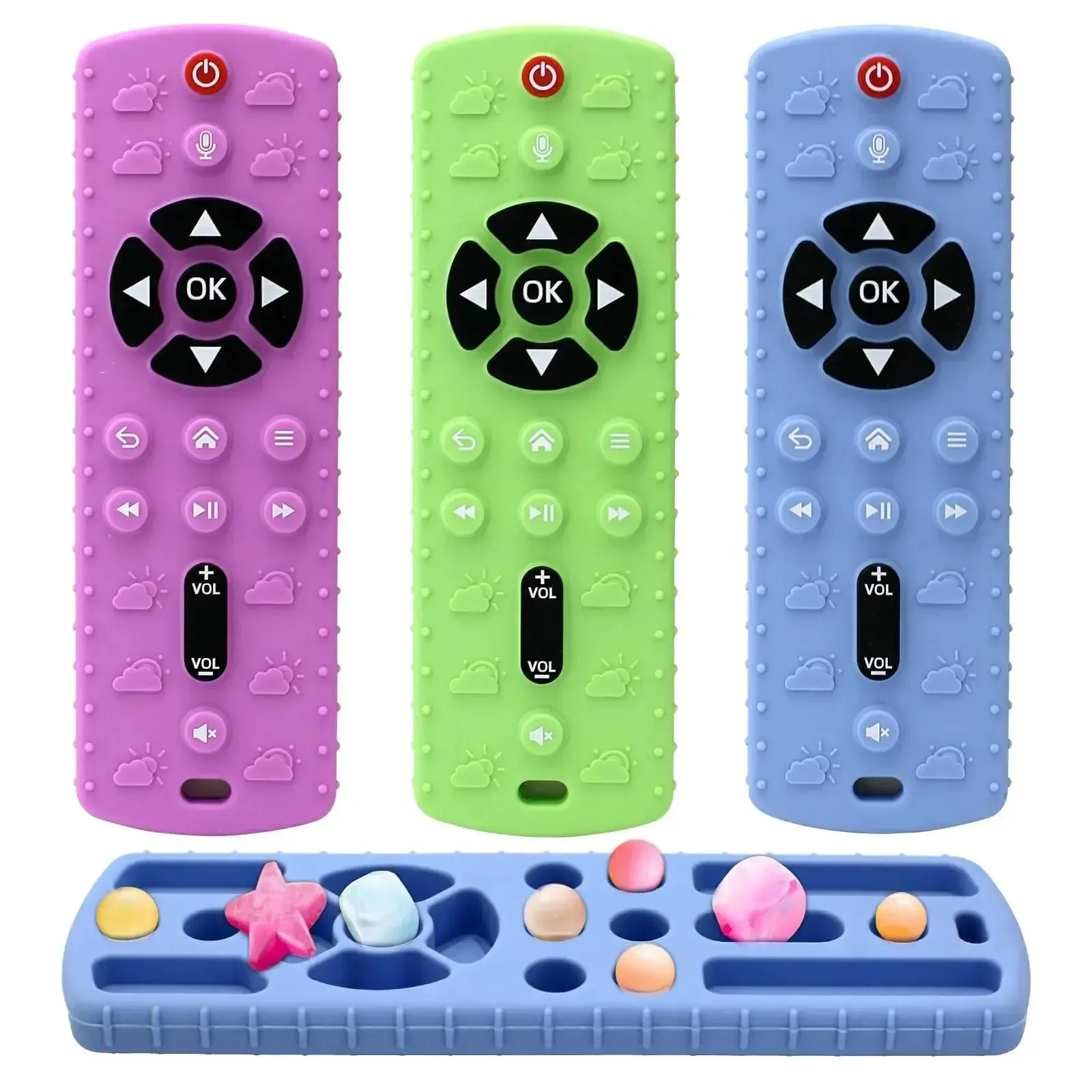 

1PC Silicone Baby Toys TV Remote Control Shape Teether Toy BPA Free Silicone Teething Chewing Toy Sensory Baby Accessories