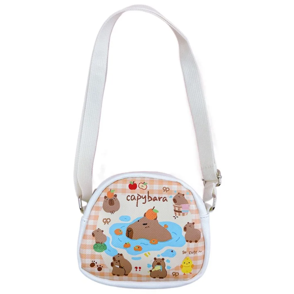 Leuke PU lederen capibara crossbody tas mandarijn verstelbare bandjes cartoon schoudertas zwembad cartoon kawaii dieren portemonnee dagelijks