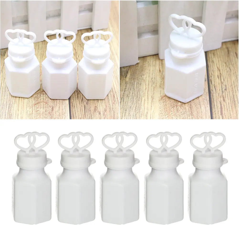 

24Pcs Double Heart Bubble Bottle Set Premium Plastic Empty Bubble Tube for Wedding Birthday Party Christening Summer Bbq Vintage