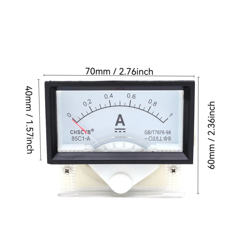85C17 DC 1A 2A 3A 5A 10A 15A 20A 30A 50A 75A 100A Analoges Strom-Panel-Messgerät Amperemeter für Stromkreisprüfung Ampere-Tester-Messgerät – Detail 7