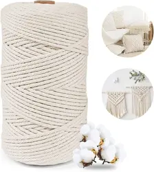 100Meter/Roll Macrame Cord 1mm 2mm Natural Cotton Twisted Macrame Rope String DIY Craft Wall Hangings Wedding Party Home Decor