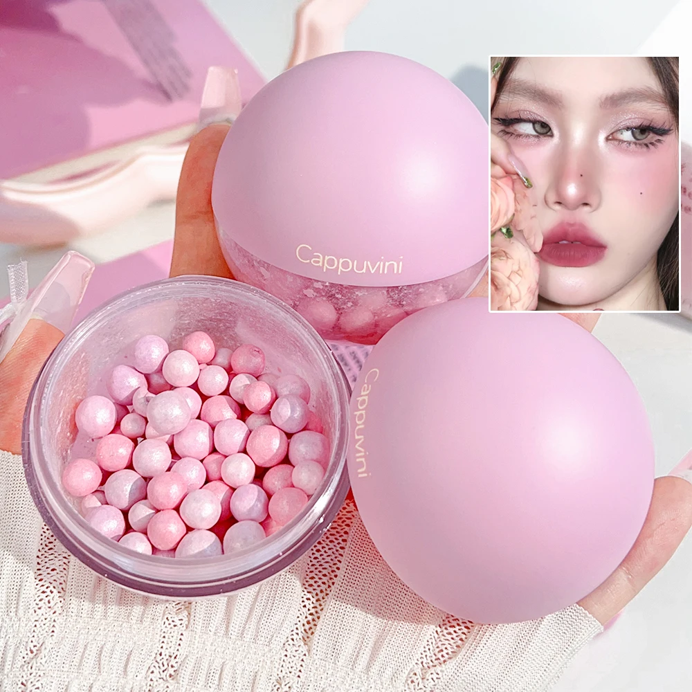 Natural Highlight Pearl Blush Ball Clear Face Body Highgloss Glitter Highlight Fine Clear Shimmering Blush Powder Face 3D Makeup