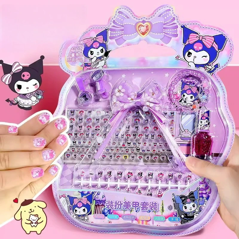 سانريو مرحبا كيتي سينامورول كورومي لطيف وحلو الكرتون الأطفال ملصقات الأظافر الإبداعية شخصية مسمار الفن ملصقات