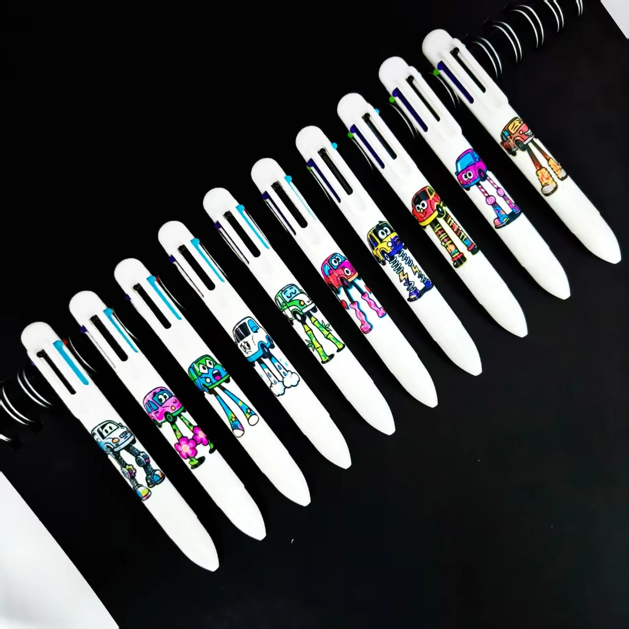 

6 шт./13 шт., длинноногая автомобильная разноцветная шариковая ручка, белая серия, автомобиль с выражением, 6 цветов, шариковая ручка, подарочная шариковая ручка