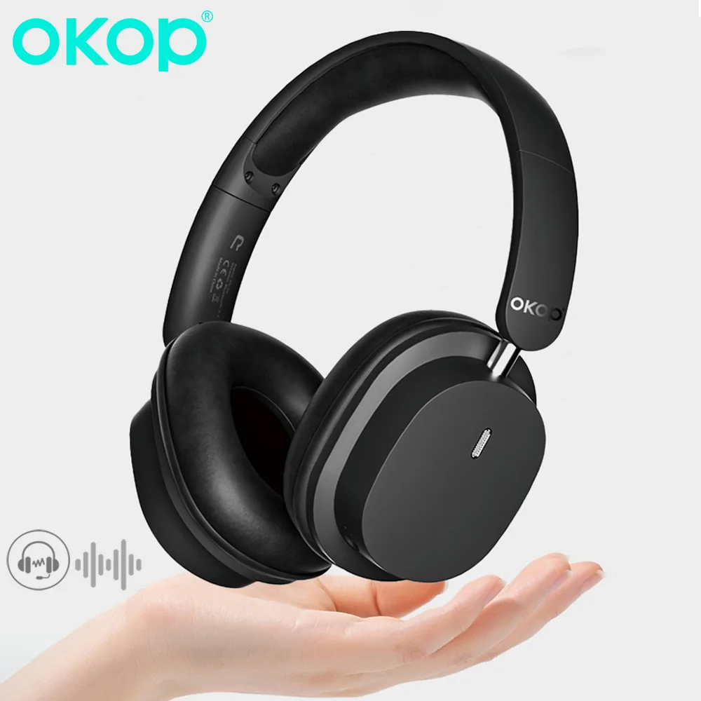 

OKOP ear cup Bluetooth earphones for sports calls, noise reduction, gaming, low latency, and long battery life. Stereo earphones