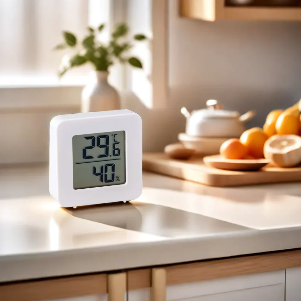 جهاز قياس الرطوبة LCD صغير داخلي منزلي جديد جهاز قياس درجة الحرارة والرطوبة الرقمي شاشة ديجيتال مستشعر مثبت على الحائط #1