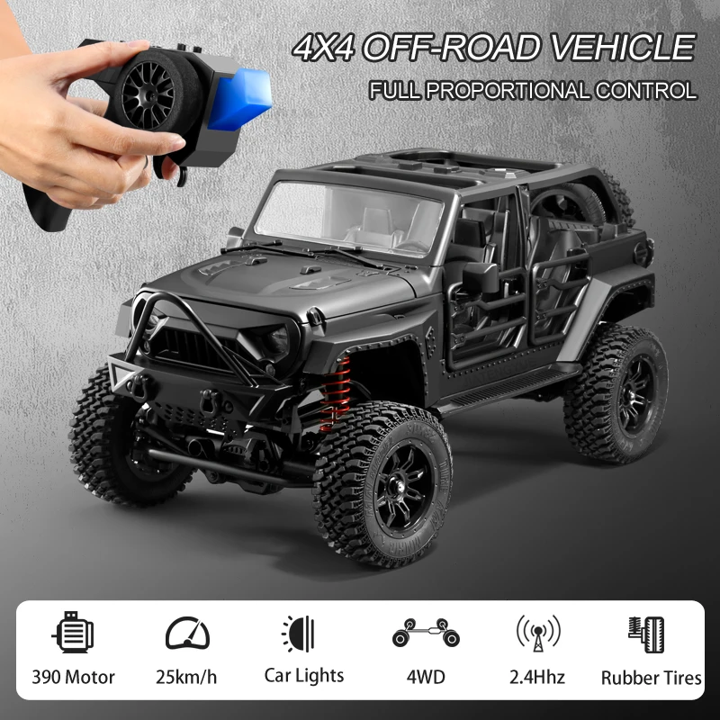 JTY Toys 1:12 RC Truck High Speed 4x4 Radio Fernbedienung Off-Road Truck Wrangler Klettern Auto Wasserdichte Licht RC Trucks MN128