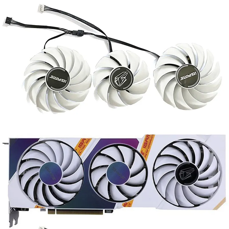 

New GPU Fan 4PIN 75MM 85MM for Colorful Geforce RTX 3080 3070 3060 Ti iGame Ultra OC White RTX3080 RTX3070 Graphics Card Fan