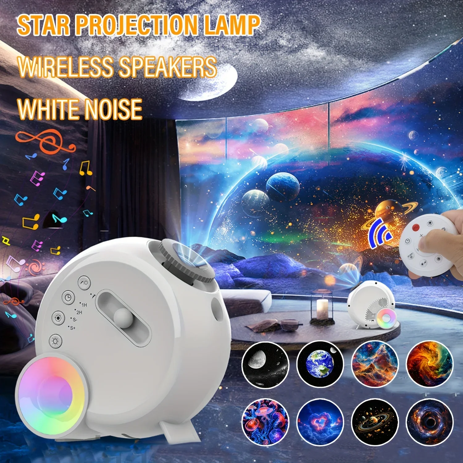 

Galaxy Star Projector with RGB Night Light & Bluetooth Speaker USB LED Moon Lamp for Bedroom, Gaming Room, Parties Kids Gifts